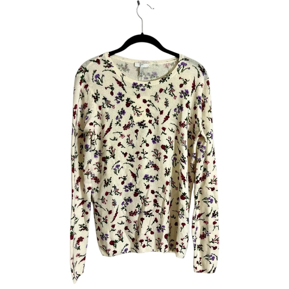 NWT Joie Feronia 100% cashmere spring floral long sleeve sweater sz small